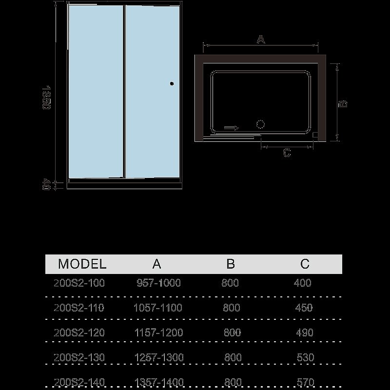 Душевая дверь WeltWasser WW200 200S2 120х80 купить в интернет-магазине Sanbest