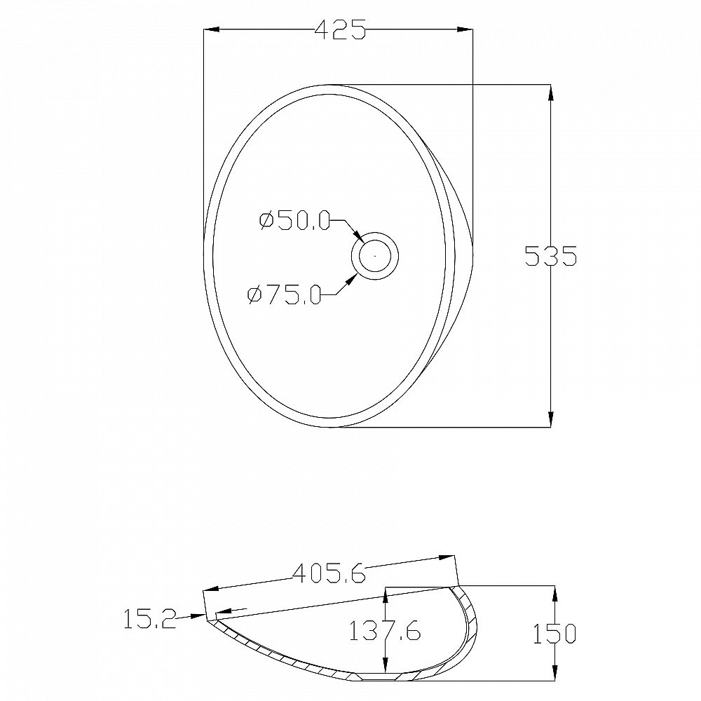 Раковина накладная ABBER Stein AS2616 53 белая матовая купить в интернет-магазине Sanbest