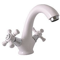 Смеситель для раковины Rav-Slezak MORAVA RETRO MK328.5BC белый купить в интернет-магазине сантехники Sanbest