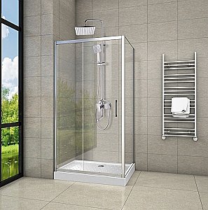 Душевой уголок CeruttiSpa Gloria  120x80 Gloria 120 стекло прозрачное/профиль хром купить в интернет-магазине Sanbest