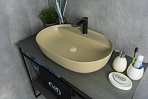 Раковина накладная Gid Lago 61 Sr1346 53343 капучино матовая купить в интернет-магазине Sanbest