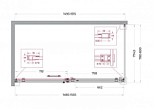 Душевой уголок BelBagno SOFT_CLOSE-2-AH-1 150х80 стекло прозрачное/профиль оружейная сталь купить в интернет-магазине Sanbest