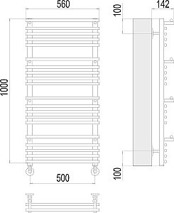 Полотенцесушитель водяной Terminus Вента люкс П20 500х1000 купить в интернет-магазине сантехники Sanbest
