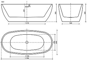 Акриловая ванна Sancos Flo 170х80 FB02 белая купить в интернет-магазине Sanbest