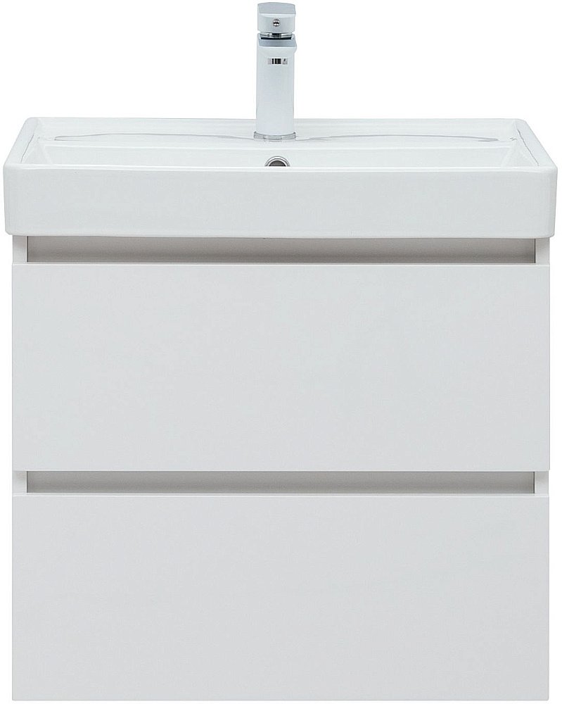 Тумба с раковиной Aquanet Вега 60 белый глянец для ванной в интернет-магазине Sanbest
