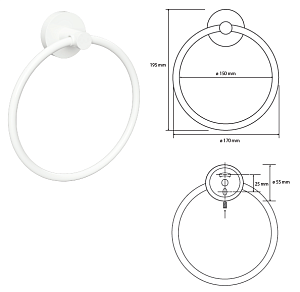 Кольцо для полотенец Bemeta White 104104064 купить в интернет-магазине сантехники Sanbest