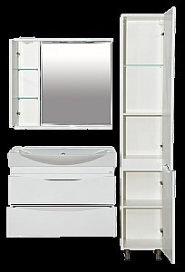Зеркало со шкафом Misty Элвис 83,3 белая эмаль в ванную от интернет-магазине сантехники Sanbest