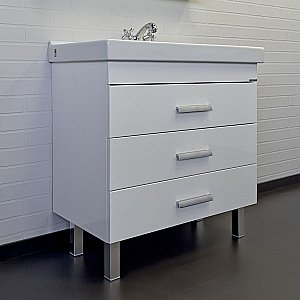 Тумба с раковиной Comforty Никосия 00-00011162 80 белый глянец для ванной в интернет-магазине Sanbest