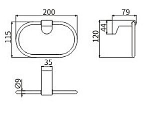 Полотенцедержатель CeramaLux Neo 51006 хром купить в интернет-магазине сантехники Sanbest