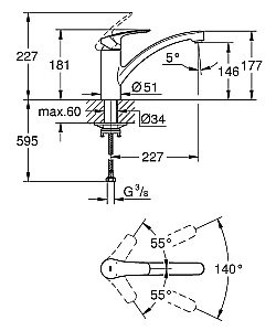 Смеситель для кухни Grohe Eurosmart 33281003 хром купить в интернет-магазине сантехники Sanbest