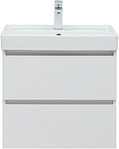 Тумба с раковиной Aquanet Вега 60 белый глянец для ванной в интернет-магазине Sanbest