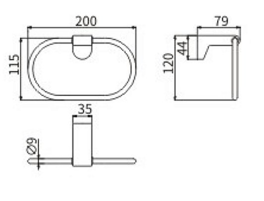Полотенцедержатель CeramaLux Neo 51006 хром купить в интернет-магазине сантехники Sanbest