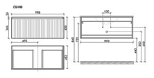 Тумба с раковиной Sancos CODE CD100W/CN13003 100 белая для ванной в интернет-магазине Sanbest