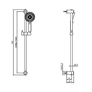Душевой гарнитур  Caprigo PARTS 98-571-ner матовый черный купить в интернет-магазине сантехники Sanbest