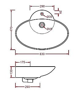 Раковина накладная Artceram Fuori 63 TFL004 01 00 bi*1 белая купить в интернет-магазине Sanbest
