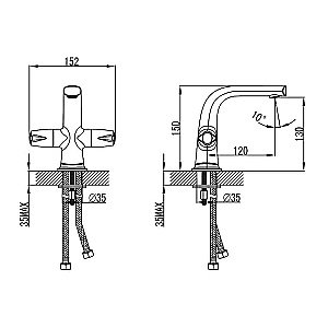 Смеситель для раковины Kaiser Topaz 17111 купить в интернет-магазине сантехники Sanbest