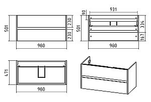 Тумба с раковиной Misty Алиса -100 Э-Али01100-011П2Я белая для ванной в интернет-магазине Sanbest