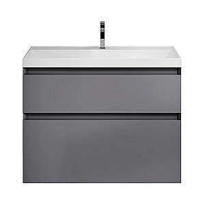 Тумба с раковиной подвесная Grossman МЕРКАДО 80 с 2-я ящ, графит матовая для ванной в интернет-магазине Sanbest