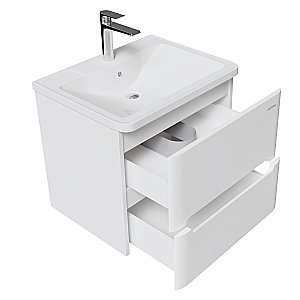 Тумба с раковиной подвесная Grossman АДЕЛЬ-НОРМА 60 белая для ванной в интернет-магазине Sanbest