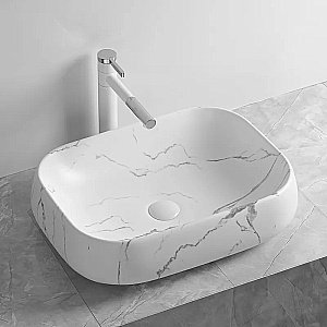 Раковина накладная CeruttiSpa 56,5 CR0086 MMW2 мрамор белый матовый купить в интернет-магазине Sanbest