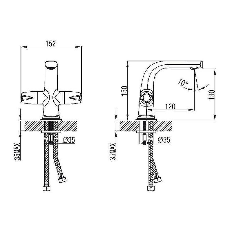 Смеситель для раковины Kaiser Topaz 17111 купить в интернет-магазине сантехники Sanbest
