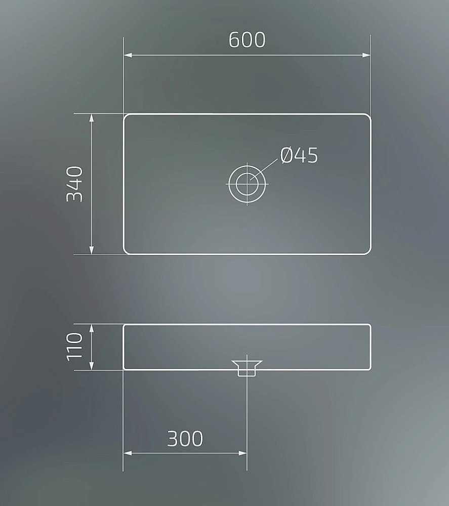 Раковина накладная Gid Geometrico 60 Nc9399 52225 черная, белая купить в интернет-магазине Sanbest