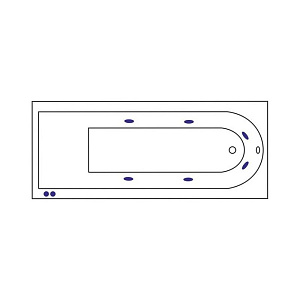 Гидромассажная ванна Excellent Aurum Slim HYDRO 180x80 форсунки хром купить в интернет-магазине Sanbest