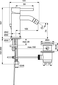 Cмеситель для биде Ideal Standard CERALINE BC197XG купить в интернет-магазине сантехники Sanbest