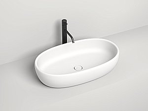 Раковина накладная Salini LUCE 110721M 69 из искусственного камня S-Stone, белая матовая купить в интернет-магазине Sanbest