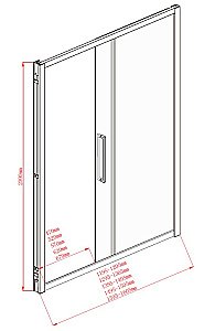 Душевая дверь Aquanet Delta NPE6121 160 стекло прозрачное/профиль хром купить в интернет-магазине Sanbest