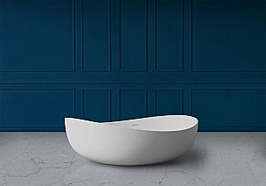 Ванна из искусственного камня ABBER Stein AS9639 180х110 белая матовая купить в интернет-магазине Sanbest