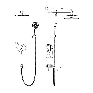 Душевая система Oliveeka Y OL-939017-BG золото матовое купить в интернет-магазине сантехники Sanbest