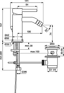 Cмеситель для биде Ideal Standard CERALINE BC197XG купить в интернет-магазине сантехники Sanbest