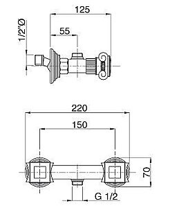 Смеситель для душа Cezares APHRODITE-DS-02-S1 бронза купить в интернет-магазине сантехники Sanbest