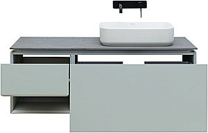 Тумба с раковиной Allen Brau INFINITY 120 1+1 папирус матовый для ванной в интернет-магазине Sanbest