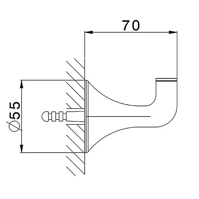 Крючок Cisal VITA VI09071040 черный матовый купить в интернет-магазине сантехники Sanbest