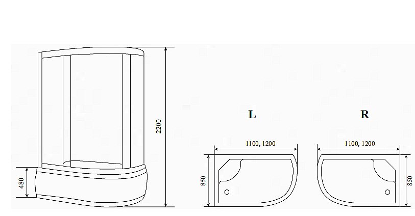 Душевая кабина Timo Standart T 1110 110x85 купить в интернет-магазине Sanbest