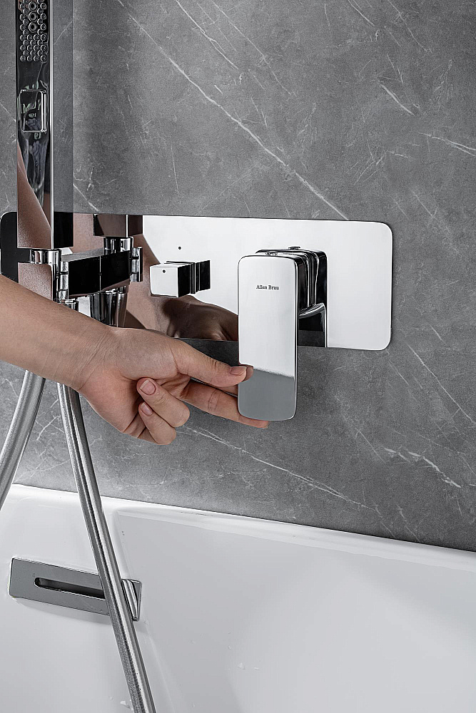 Смеситель для ванны Allen Brau Infinity 5.21007-BN никель брашированный купить в интернет-магазине сантехники Sanbest