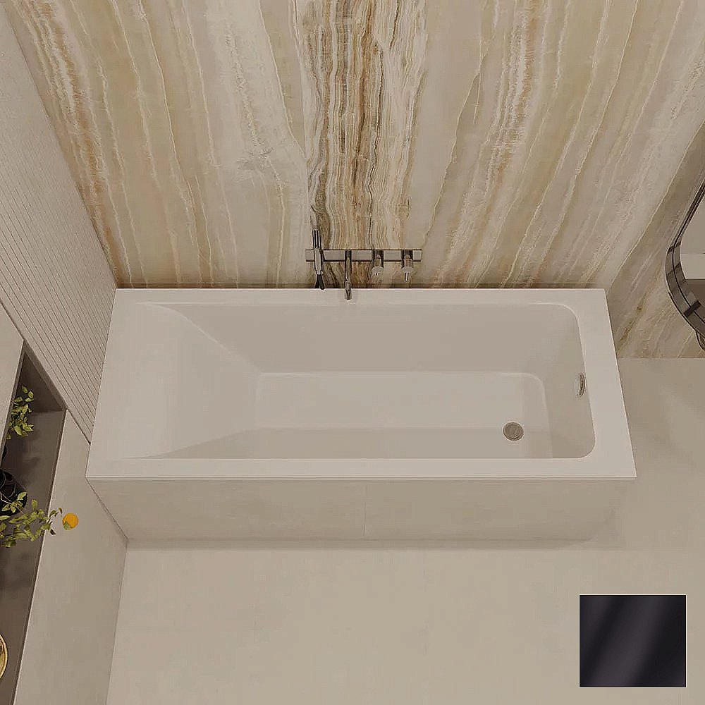 Ванна из искусственного камня Veconi Solita Slim SLTSLIM18070BM 180х70 черная матовая купить в интернет-магазине Sanbest