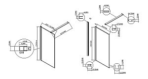 Душевое ограждение Vincea Walk-In VSW-1HS900CLG 90 стекло прозрачное/профиль брашированное золото купить в интернет-магазине Sanbest