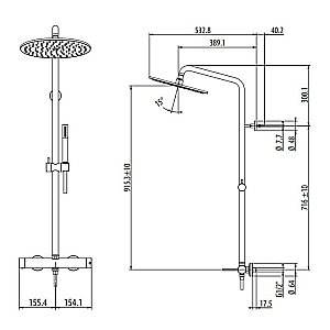 Душевая система Gattoni Circle Two 9195/PDBO белая матовая купить в интернет-магазине сантехники Sanbest