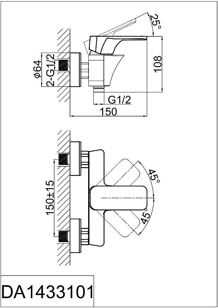 Смеситель для душа D&K Berlin Steinbeis DA1433116 купить в интернет-магазине сантехники Sanbest
