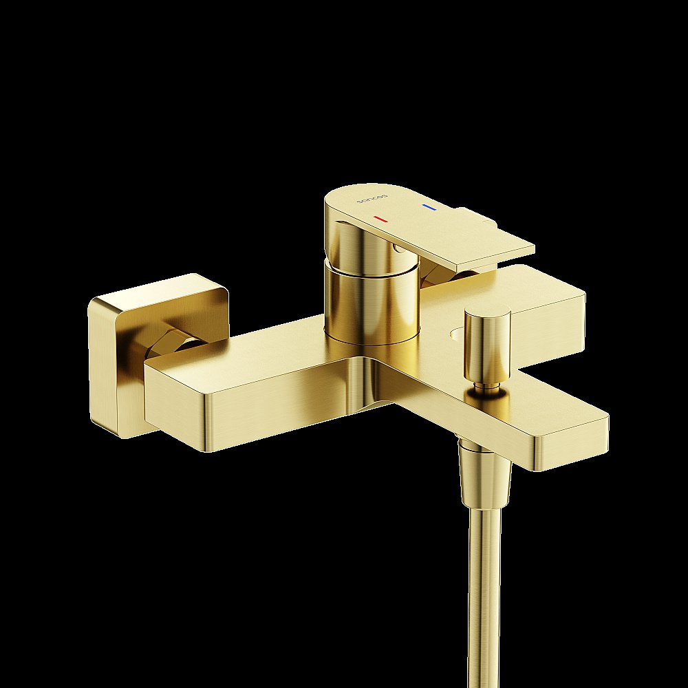 Смеситель для ванны и душа Sancos Studio SC9018BG брашированное золото купить в интернет-магазине сантехники Sanbest