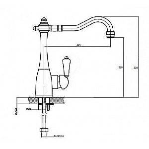 Смеситель для кухни Magliezza Grosso Bianco 50121 бронза купить в интернет-магазине сантехники Sanbest