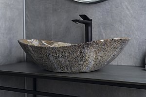 Раковина накладная Gid Lago 61 Mnc811T 54477 под камень глянцевая купить в интернет-магазине Sanbest