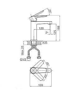 Смеситель для раковины D&K Bayern.Munchen DA1562101 хром купить в интернет-магазине сантехники Sanbest