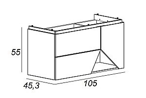 Тумба с раковиной Cezares 1973 106 Grigio nuvola для ванной в интернет-магазине Sanbest