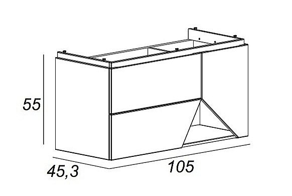 Тумба с раковиной Cezares 1973 106 Grigio nuvola для ванной в интернет-магазине Sanbest