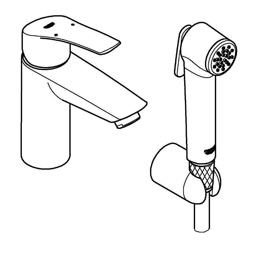 Смеситель для раковины Grohe Eurosmart 23124003 хром купить в интернет-магазине сантехники Sanbest