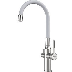 Смеситель для кухни Lemark Expert LM5083S-White белый/хром купить в интернет-магазине сантехники Sanbest